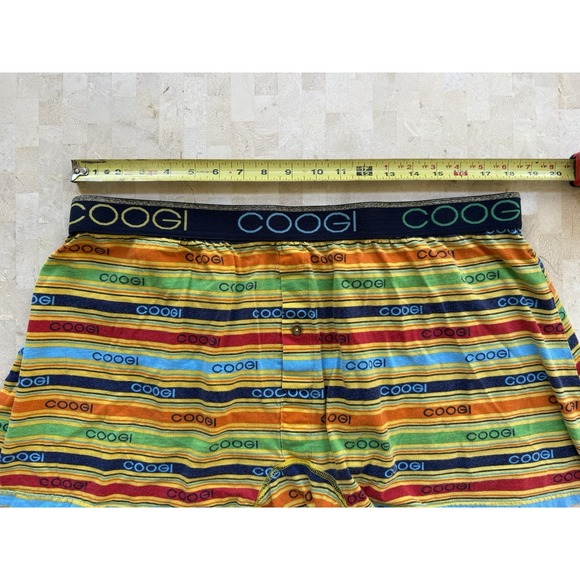 COOGI Colorful Striped Men's Boxer shorts Rare Logo XL GUC - Picture 2 of 9